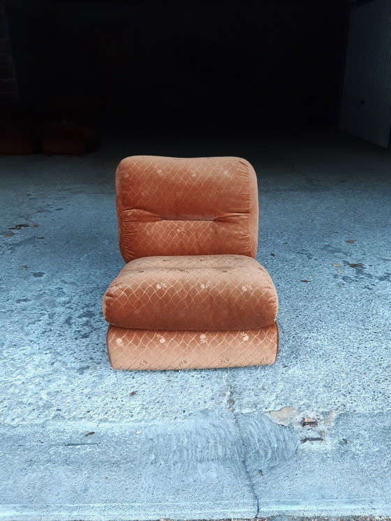 Image 1 of 2/7 Chauffeuse Orange Ligne Roset Pr M. Ducaroy Mod. Albany, Design Ép. Vintage