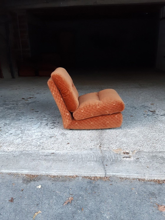 Image 1 of 2/7 Chauffeuse Orange Ligne Roset Pr M. Ducaroy Mod. Albany, Design Ép. Vintage