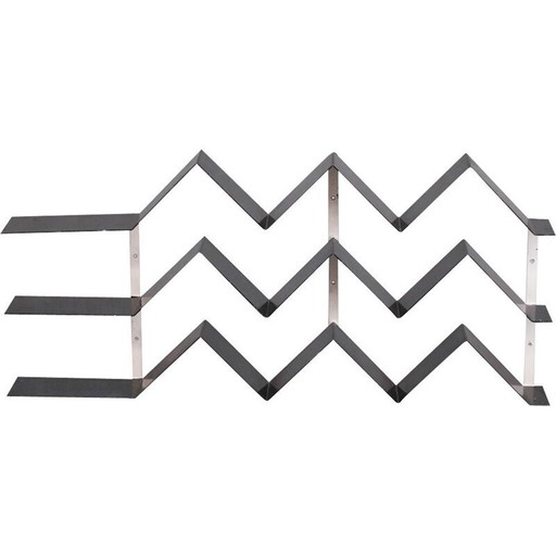 Bibliothèque vintage en acier courbé, France 1960