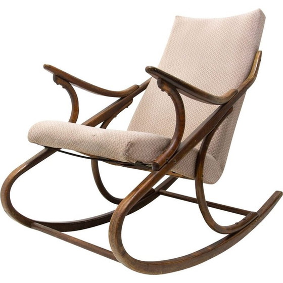 Image 1 of Fauteuil à bascule vintage en bois courbé par Ton, Tchécoslovaquie 1960