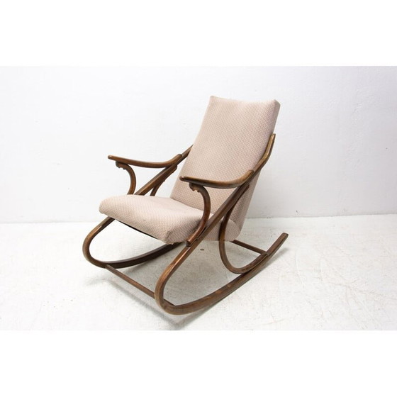 Image 1 of Fauteuil à bascule vintage en bois courbé par Ton, Tchécoslovaquie 1960