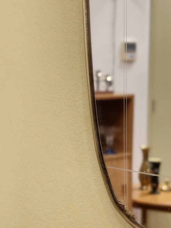 Image 1 of Miroir mural vintage Miroir laiton doré