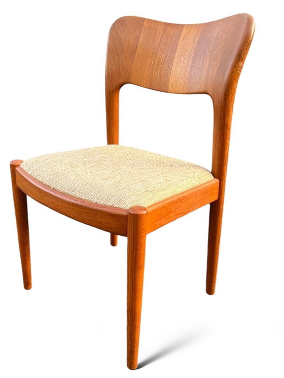 Image 1 of Niels Koefoed Pour Hornslet, 6 chaises / chaises de salle à manger, modèle '177', teck, années 1960, Danemark