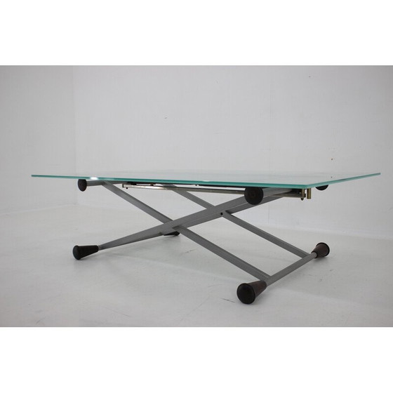 Image 1 of Table basse vintage en verre par Desalto, Italie 1990