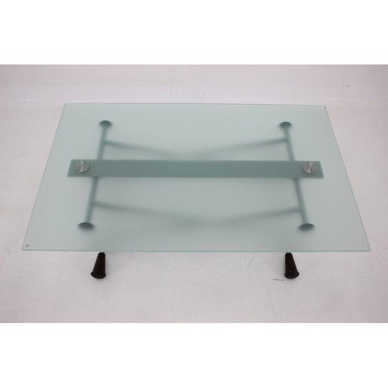 Image 1 of Table basse vintage en verre par Desalto, Italie 1990