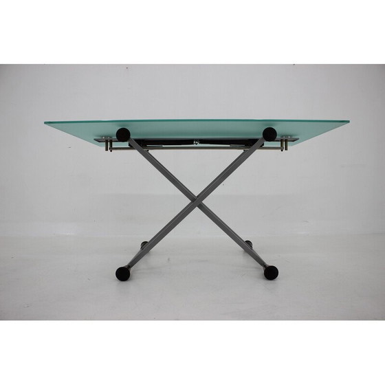 Image 1 of Table basse vintage en verre par Desalto, Italie 1990