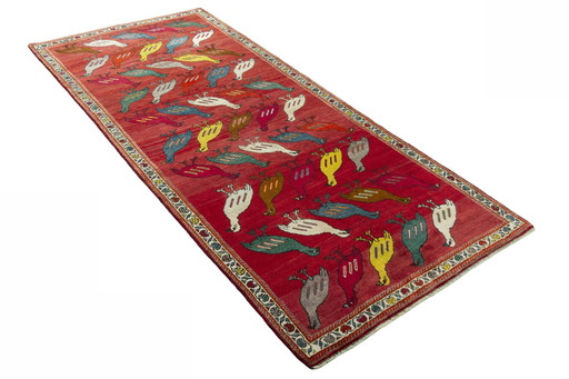 Tapis Gabbeh Nomade noué à la main - 296 X 127 cm