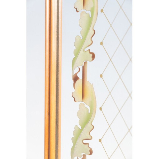 Image 1 of Buffet vintage en verre et bois de rose avec miroir par Luigi Brusotti, Italie 1990