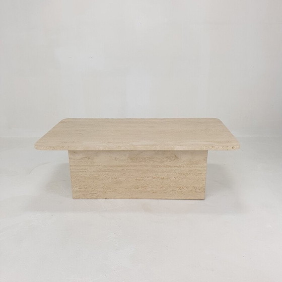 Image 1 of Table basse vintage en travertin, Italie 1980