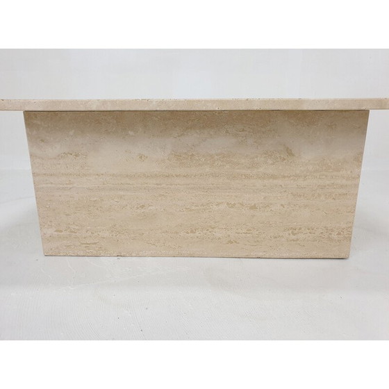 Image 1 of Table basse vintage en travertin, Italie 1980