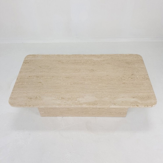 Image 1 of Table basse vintage en travertin, Italie 1980