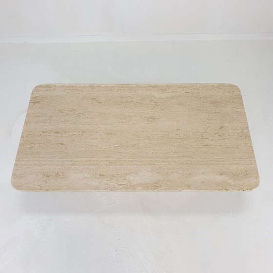 Image 1 of Table basse vintage en travertin, Italie 1980