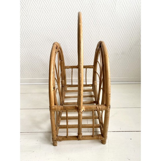 Image 1 of Porte-revues vintage en bambou et osier