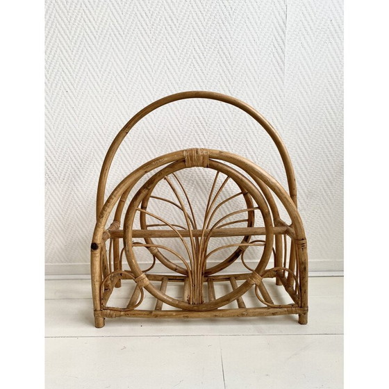 Image 1 of Porte-revues vintage en bambou et osier