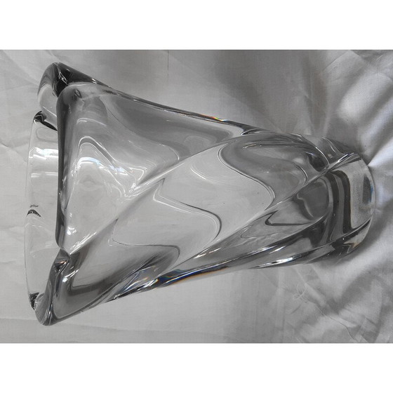Image 1 of Vase vintage en cristal moulé Daum, 1960