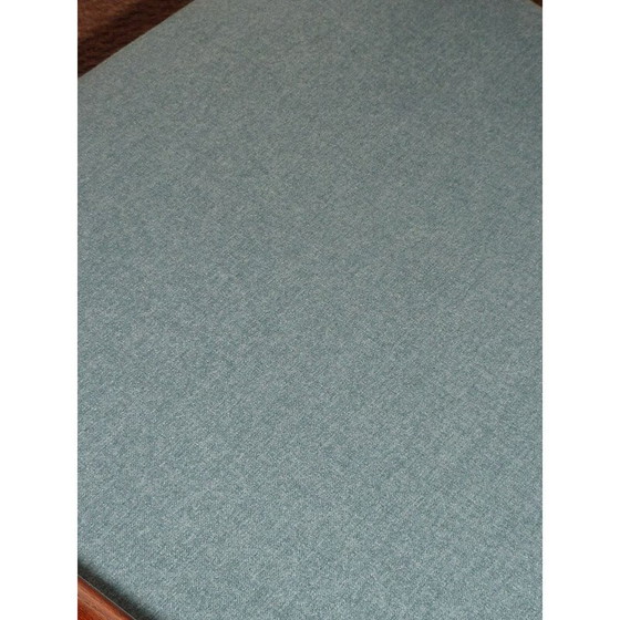 Image 1 of Fauteuil scandinave vert en hêtre et flanelle - années 1950