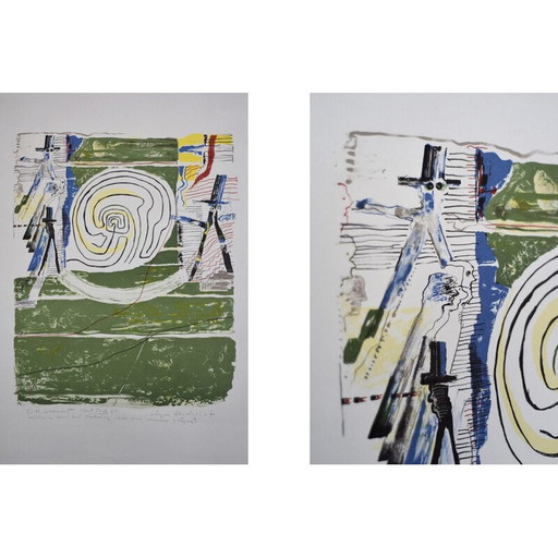 Lithographie couleur vintage de Jörgen Fogelqvist, 1977