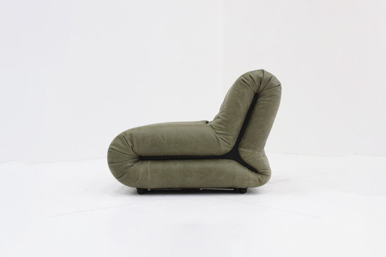 Image 1 of Fauteuil en cuir Pagru Claudio Vagnoni 1P Italie 1971