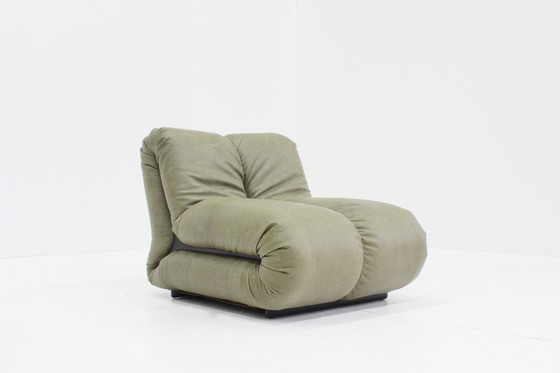 Image 1 of Fauteuil en cuir Pagru Claudio Vagnoni 1P Italie 1971