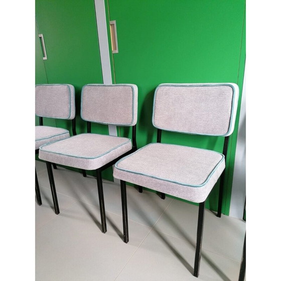 Image 1 of Ensemble de 4 chaises vintage en métal gris