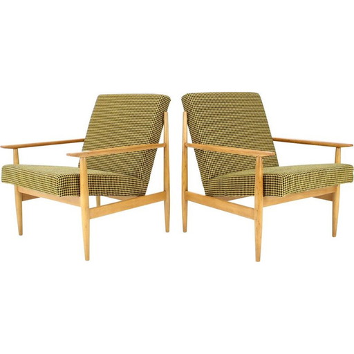 Paire de fauteuils verts vintage, Tchécoslovaquie années 1960