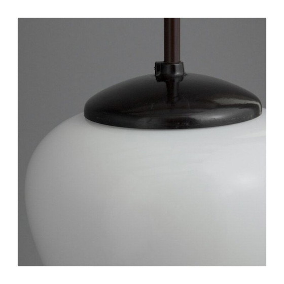 Image 1 of Suspension vintage en verre et bakélite