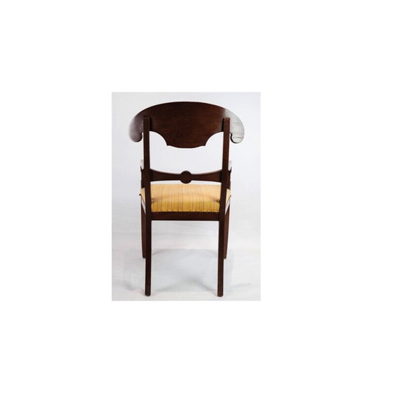 Image 1 of Paire de fauteuils vintage en acajou avec tissu léger, 1860