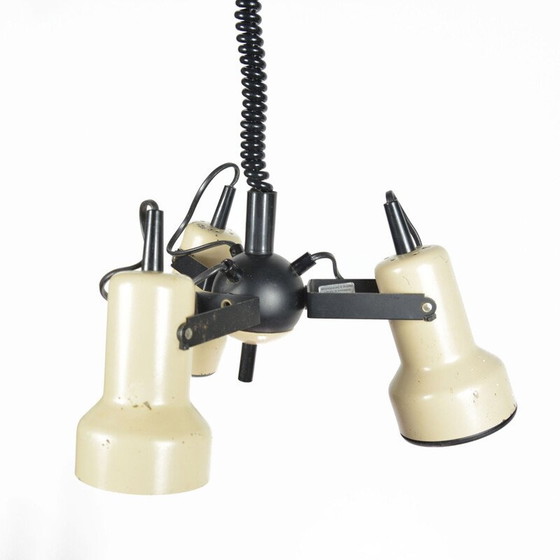 Image 1 of Lampe suspendue de l'ère spatiale en acier beige par Richard Essig Besigheim, Allemagne 1970