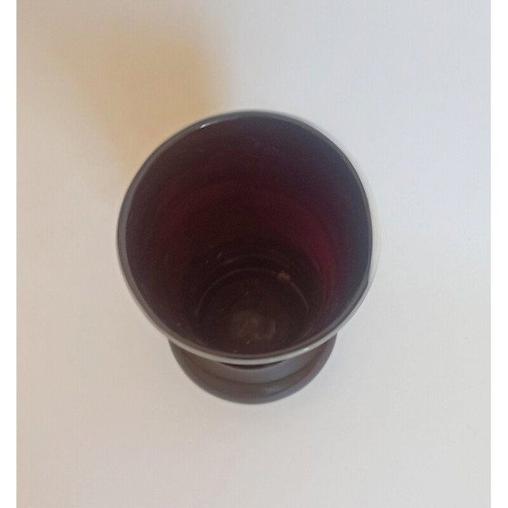 Image 1 of Vase vintage en verre grenat, 1960