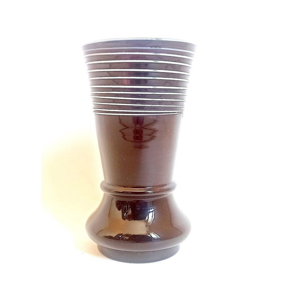 Image 1 of Vase vintage en verre grenat, 1960