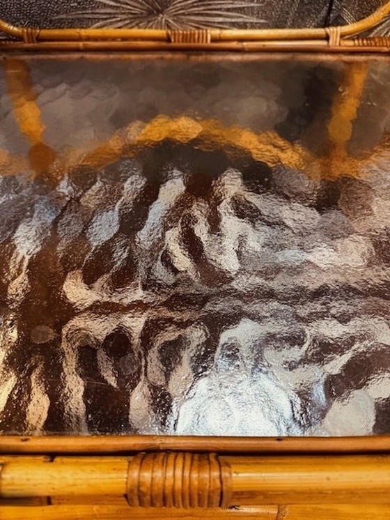 Image 1 of Chariot de service en bambou et rotin de Rohe, Chariot, Chariot à boissons