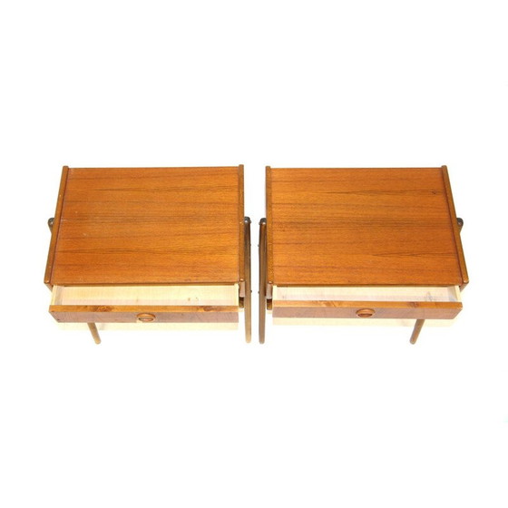 Image 1 of Paire de tables de nuit vintage en teck, Suède 1960