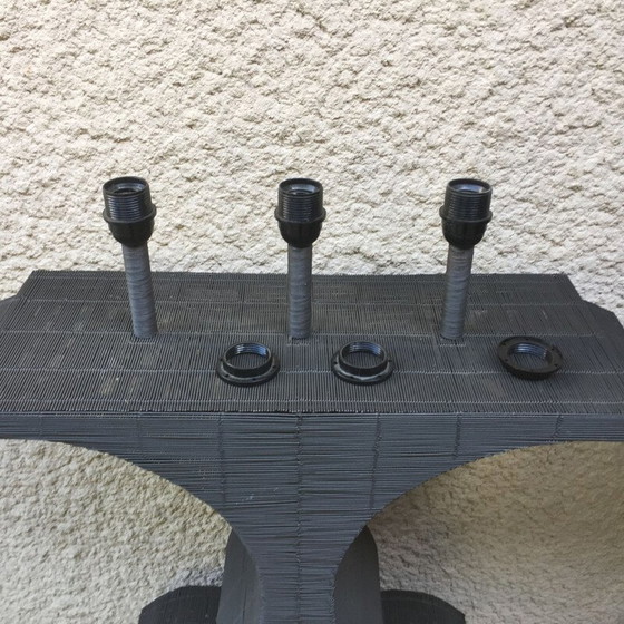 Image 1 of Paire de lampadaires vintage en fil métallique tressé, 1990