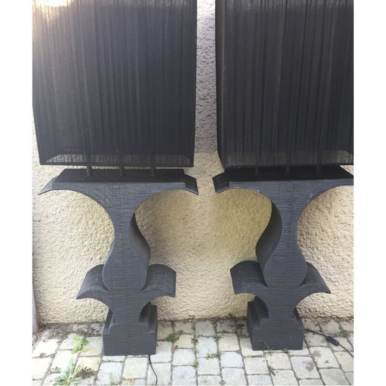 Image 1 of Paire de lampadaires vintage en fil métallique tressé, 1990