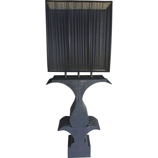 Paire de lampadaires vintage en fil métallique tressé, 1990