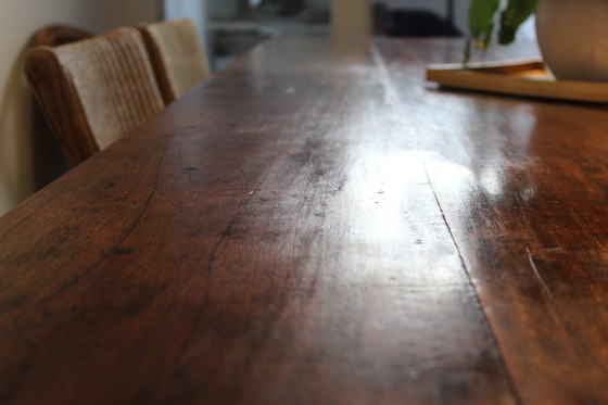 Image 1 of Table de salle à manger ancienne en chêne