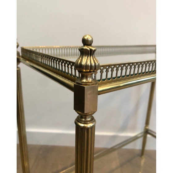 Image 1 of Table d'appoint vintage en laiton pour Maison Jansen, France 1940
