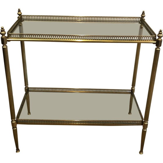 Image 1 of Table d'appoint vintage en laiton pour Maison Jansen, France 1940