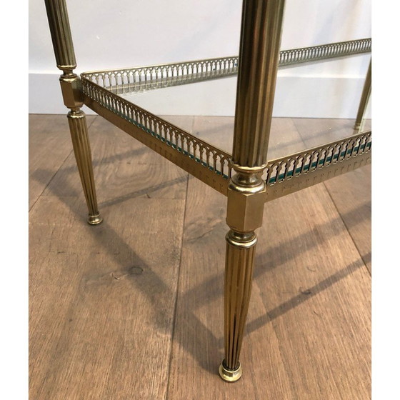 Image 1 of Table d'appoint vintage en laiton pour Maison Jansen, France 1940