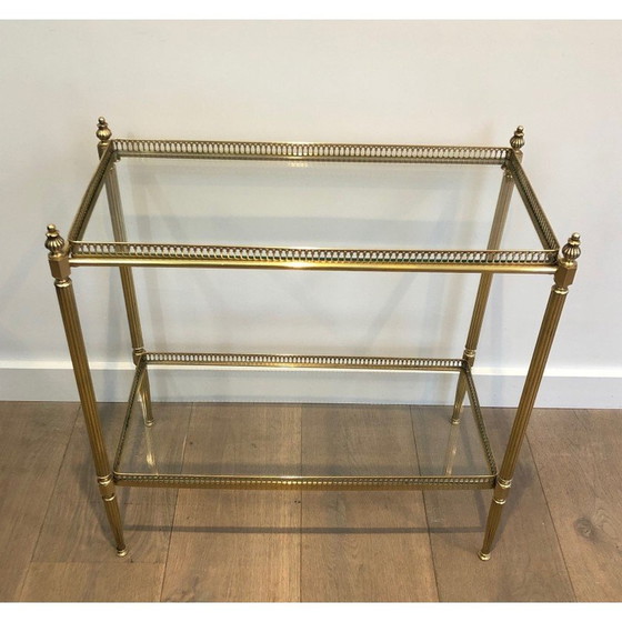 Image 1 of Table d'appoint vintage en laiton pour Maison Jansen, France 1940