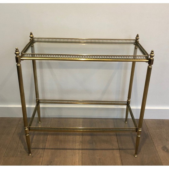 Image 1 of Table d'appoint vintage en laiton pour Maison Jansen, France 1940