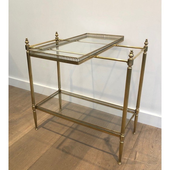 Image 1 of Table d'appoint vintage en laiton pour Maison Jansen, France 1940