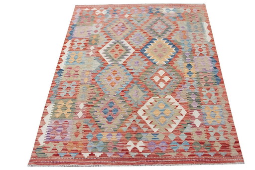 Kilim afghan tissé à la main - 202 X 150 cm - Nouveau