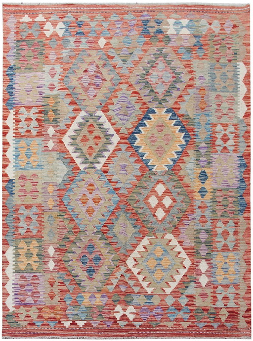 Kilim afghan tissé à la main - 202 X 150 cm - Nouveau