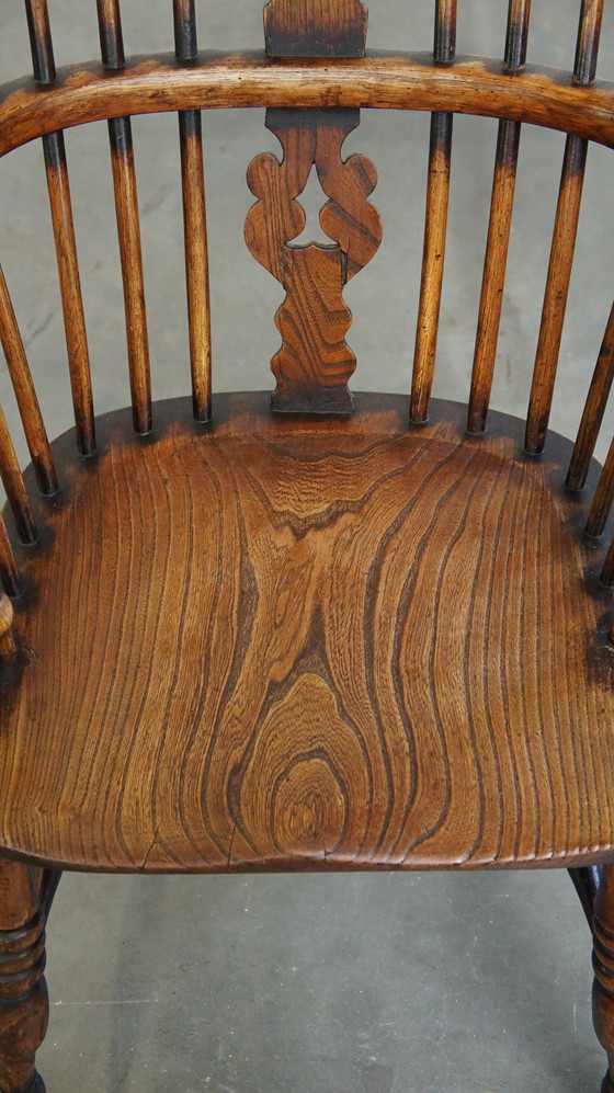 Image 1 of Chaise de salle à manger / d'appoint en bois avec accoudoirs