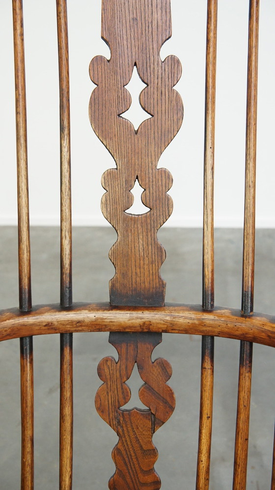 Image 1 of Chaise de salle à manger / d'appoint en bois avec accoudoirs