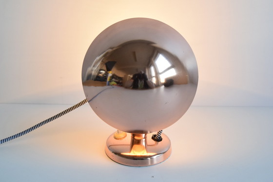 Image 1 of Lampe de table Bauhaus en cuivre, Tchécoslovaquie, années 1930.