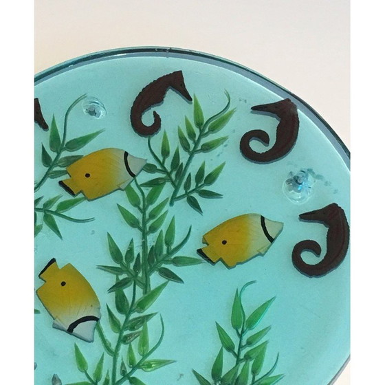 Image 1 of Ensemble de 4 plateaux vintage en résine, français, années 1970