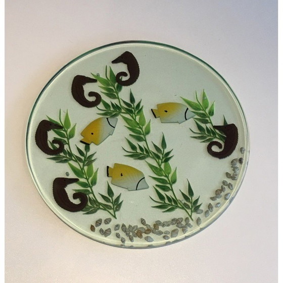 Image 1 of Ensemble de 4 plateaux vintage en résine, français, années 1970