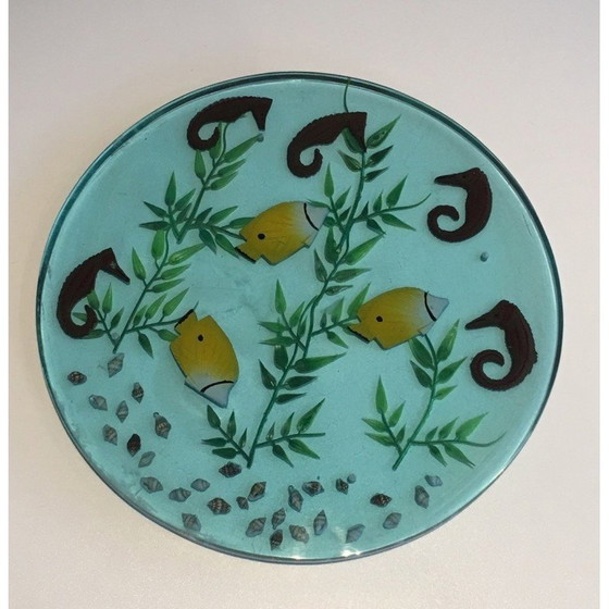 Image 1 of Ensemble de 4 plateaux vintage en résine, français, années 1970